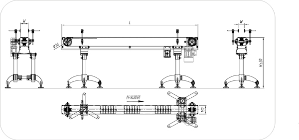 金屬鏈板輸送機示意圖 金屬鏈板輸送機示意圖